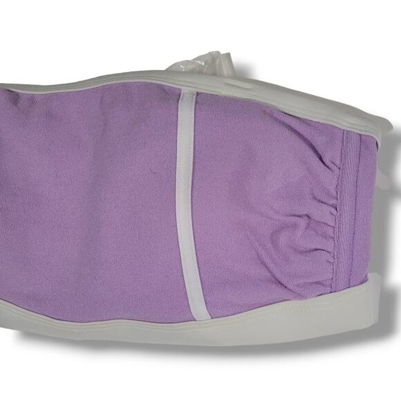 Kona Sol Plus Size Purple Terry Bandeau Bikini Top 14W NWOT - Picture 2 of 7